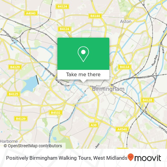 Positively Birmingham Walking Tours map