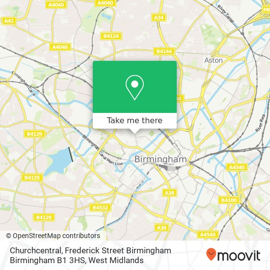 Churchcentral, Frederick Street Birmingham Birmingham B1 3HS map