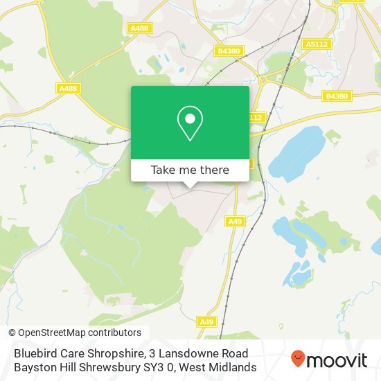 Bluebird Care Shropshire, 3 Lansdowne Road Bayston Hill Shrewsbury SY3 0 map