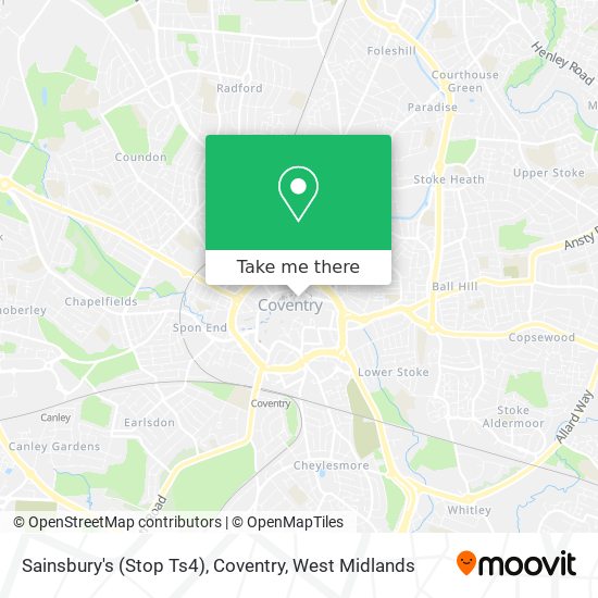 Sainsbury's (Stop Ts4), Coventry map