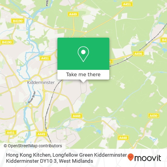 Hong Kong Kitchen, Longfellow Green Kidderminster Kidderminster DY10 3 map