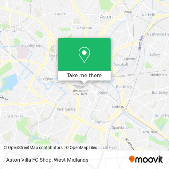 Aston Villa FC Shop map