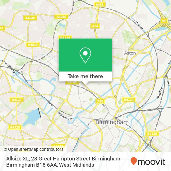 Allsize XL, 28 Great Hampton Street Birmingham Birmingham B18 6AA map