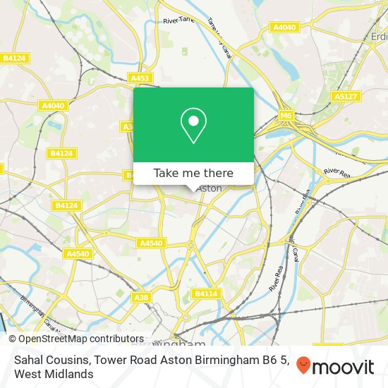 Sahal Cousins, Tower Road Aston Birmingham B6 5 map