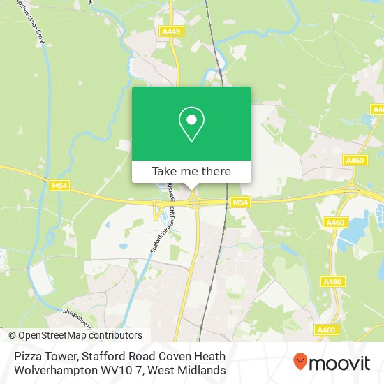 Pizza Tower, Stafford Road Coven Heath Wolverhampton WV10 7 map