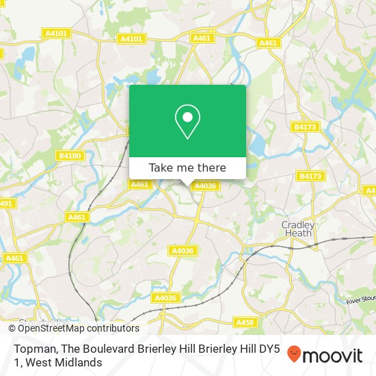 Topman, The Boulevard Brierley Hill Brierley Hill DY5 1 map