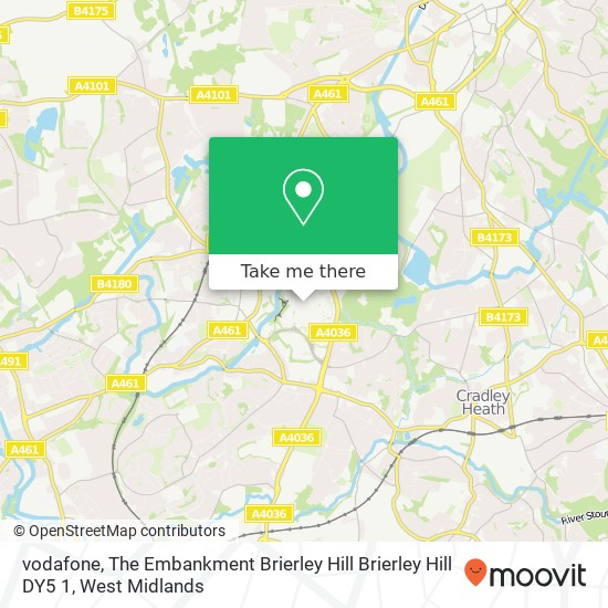 vodafone, The Embankment Brierley Hill Brierley Hill DY5 1 map