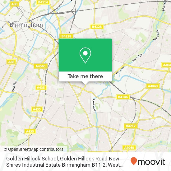 Golden Hillock School, Golden Hillock Road New Shires Industrial Estate Birmingham B11 2 map