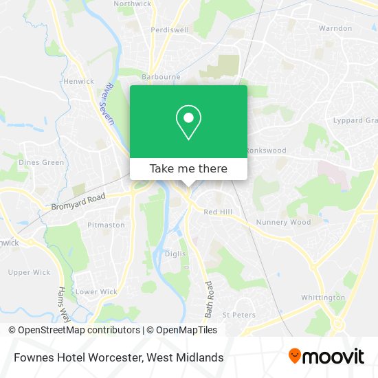 Fownes Hotel Worcester map