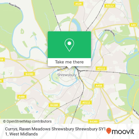 Currys, Raven Meadows Shrewsbury Shrewsbury SY1 1 map