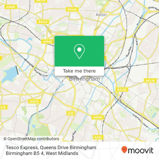 Tesco Express, Queens Drive Birmingham Birmingham B5 4 map