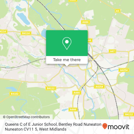 Queens C of E Junior School, Bentley Road Nuneaton Nuneaton CV11 5 map