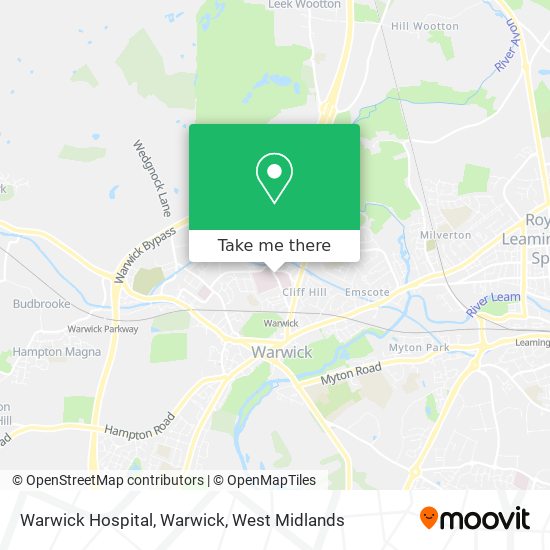 Warwick Hospital, Warwick map