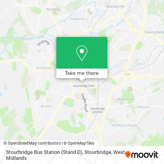 Stourbridge Bus Station (Stand D), Stourbridge map