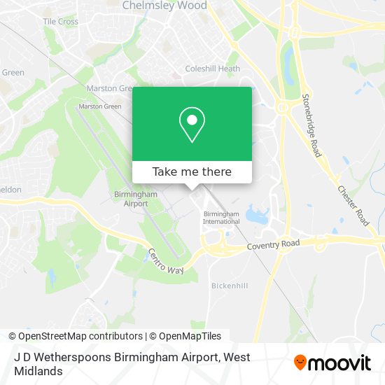 J D Wetherspoons Birmingham Airport map
