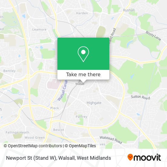 Newport St (Stand W), Walsall map