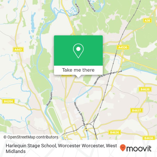 Harlequin Stage School, Worcester Worcester map