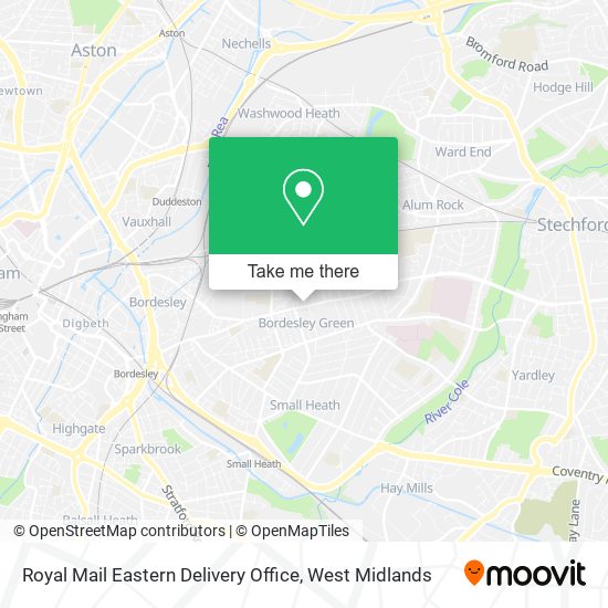 Royal Mail Eastern Delivery Office map
