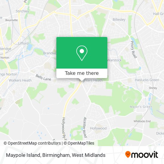 Maypole Island, Birmingham map