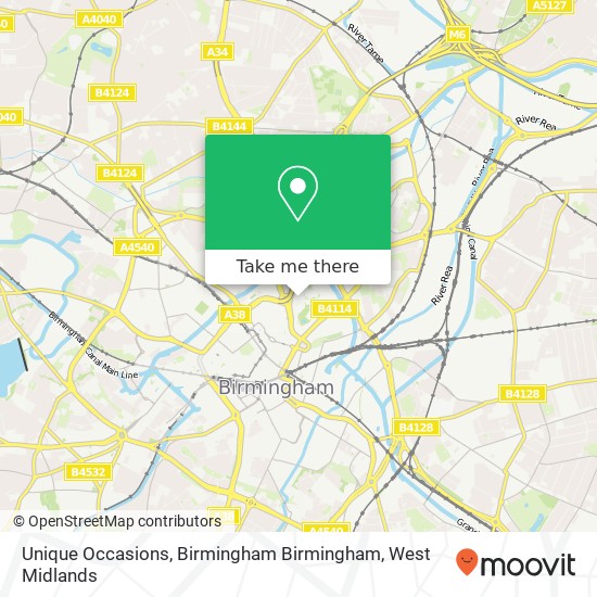 Unique Occasions, Birmingham Birmingham map