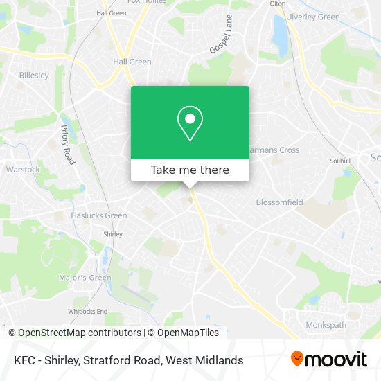 KFC - Shirley, Stratford Road map