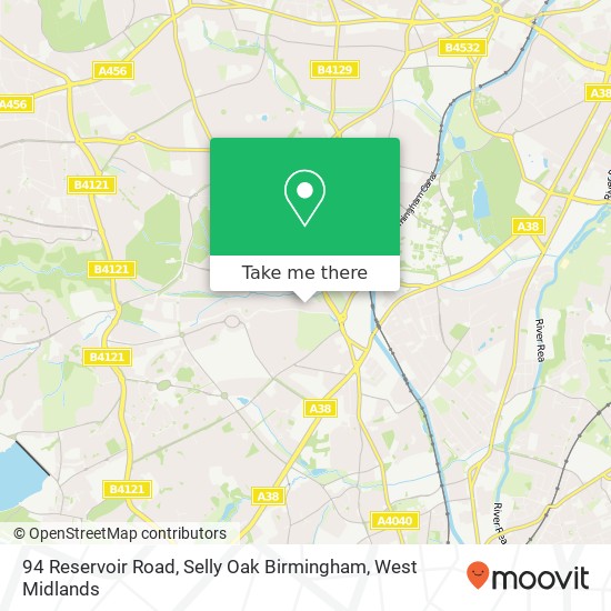 94 Reservoir Road, Selly Oak Birmingham map