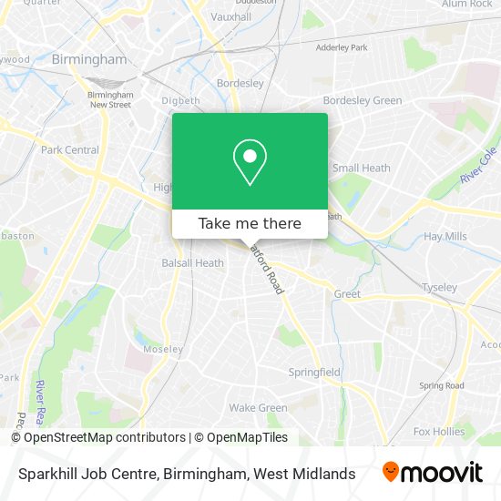 Sparkhill Job Centre, Birmingham map