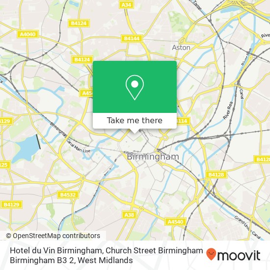 Hotel du Vin Birmingham, Church Street Birmingham Birmingham B3 2 map