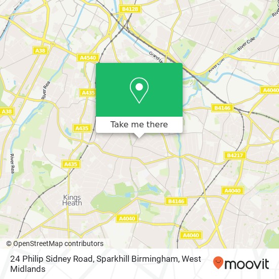 24 Philip Sidney Road, Sparkhill Birmingham map