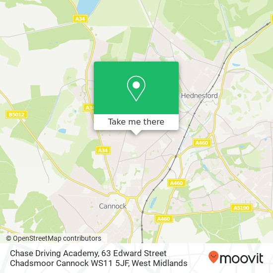 Chase Driving Academy, 63 Edward Street Chadsmoor Cannock WS11 5JF map