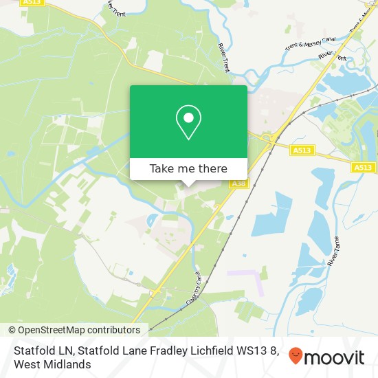 Statfold LN, Statfold Lane Fradley Lichfield WS13 8 map