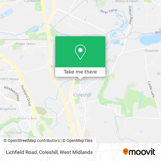 Lichfield Road, Coleshill map