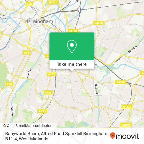 Babyworld Bham, Alfred Road Sparkhill Birmingham B11 4 map