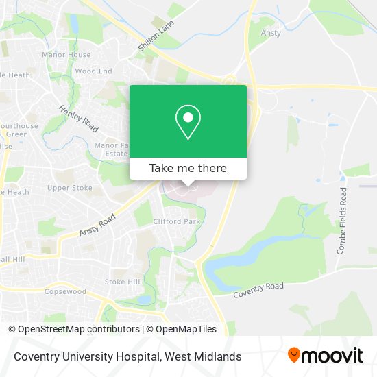 Coventry University Hospital map