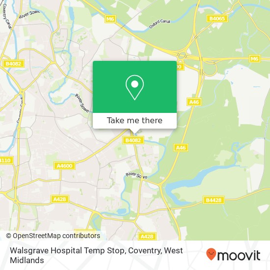 Walsgrave Hospital Temp Stop, Coventry map