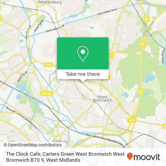 The Clock Cafe, Carters Green West Bromwich West Bromwich B70 9 map