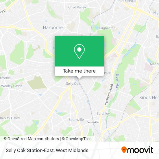 Selly Oak Station-East map