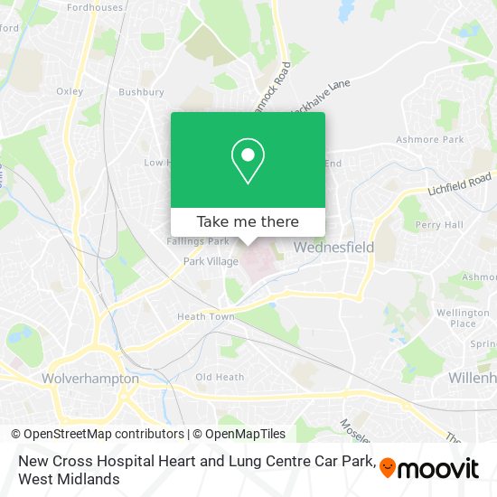 New Cross Hospital Heart and Lung Centre Car Park map