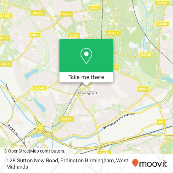 128 Sutton New Road, Erdington Birmingham map