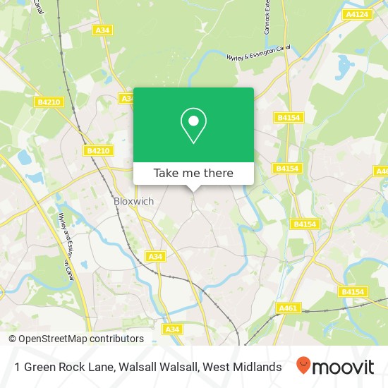 1 Green Rock Lane, Walsall Walsall map