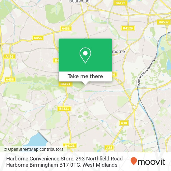 Harborne Convenience Store, 293 Northfield Road Harborne Birmingham B17 0TG map