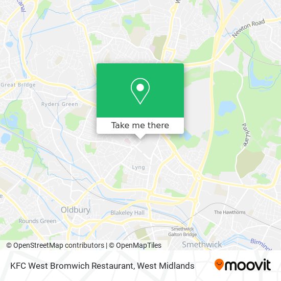 KFC West Bromwich Restaurant map