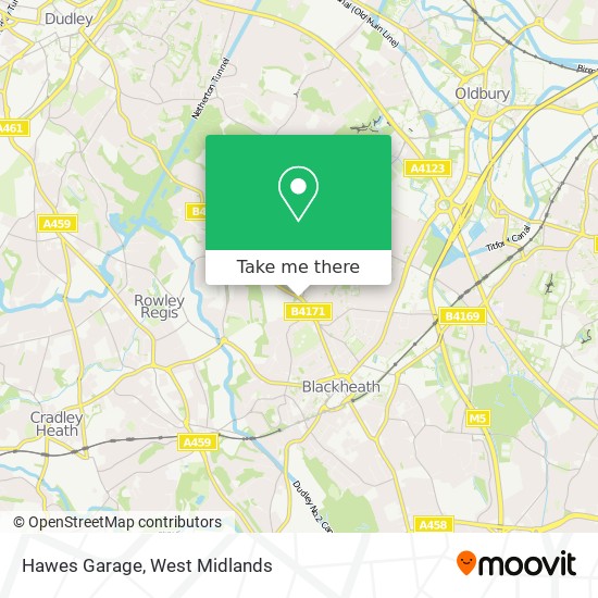 Hawes Garage map