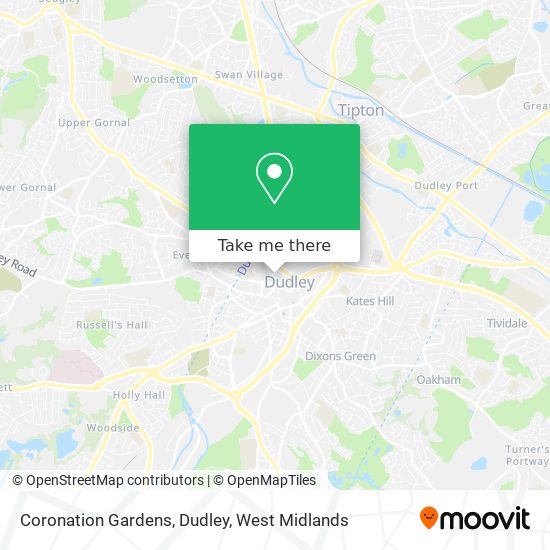 Coronation Gardens, Dudley map