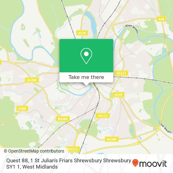 Quest 88, 1 St Julian's Friars Shrewsbury Shrewsbury SY1 1 map