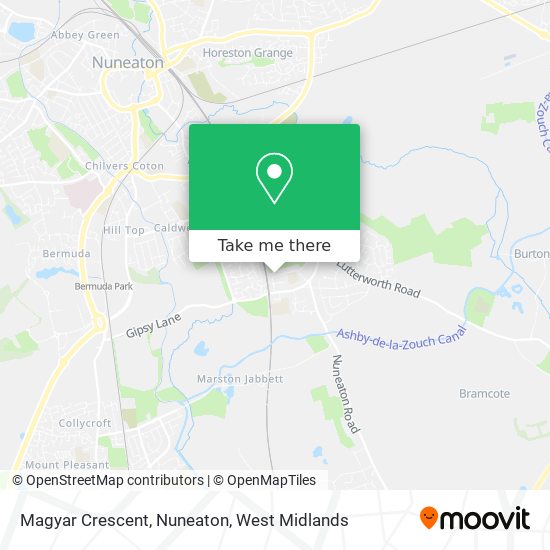 Magyar Crescent, Nuneaton map