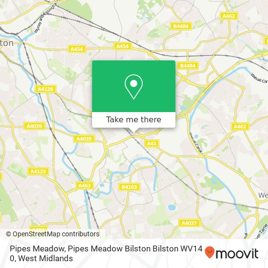 Pipes Meadow, Pipes Meadow Bilston Bilston WV14 0 map