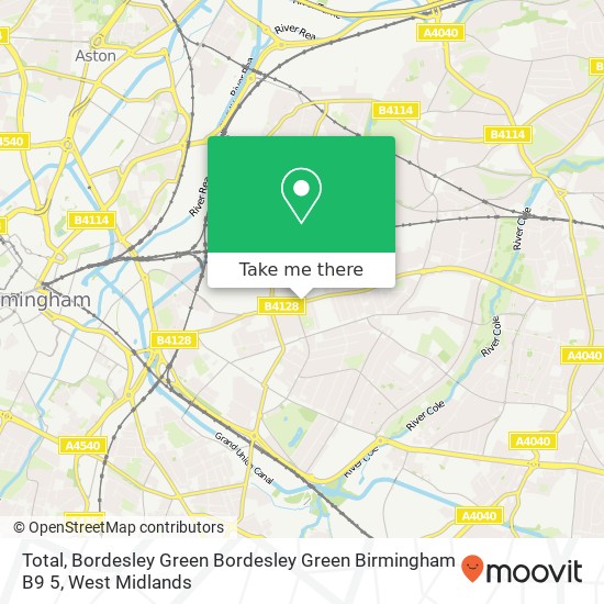 Total, Bordesley Green Bordesley Green Birmingham B9 5 map
