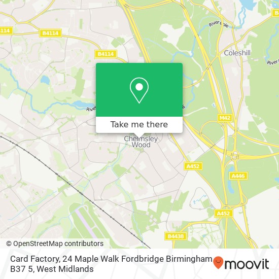 Card Factory, 24 Maple Walk Fordbridge Birmingham B37 5 map