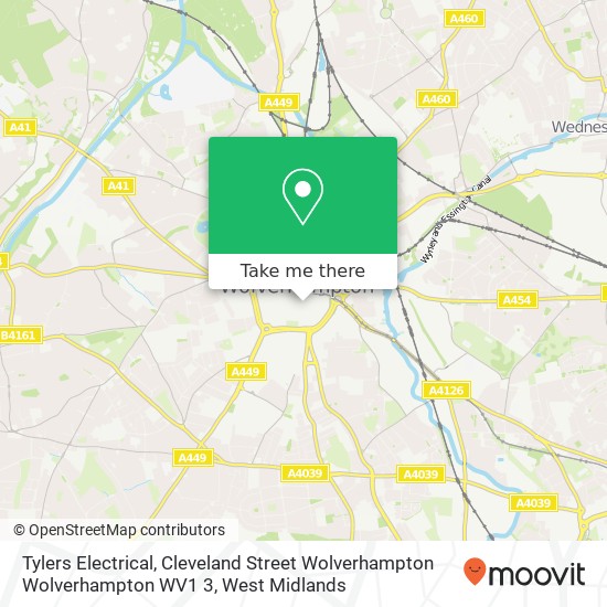 Tylers Electrical, Cleveland Street Wolverhampton Wolverhampton WV1 3 map